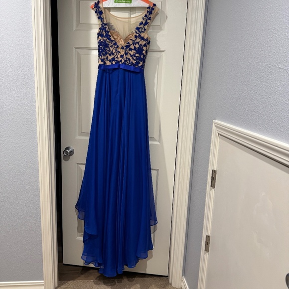 Sherri Hill blue gown size 2 - Picture 2 of 8